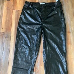 Abercrombie Curve Love 90s Straight Pant Leather